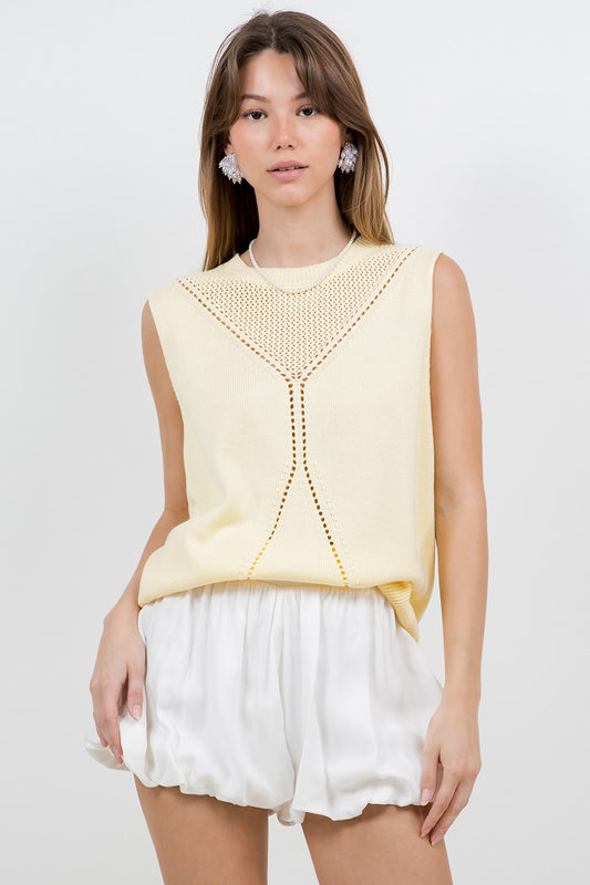 Pointelle knitted sweater