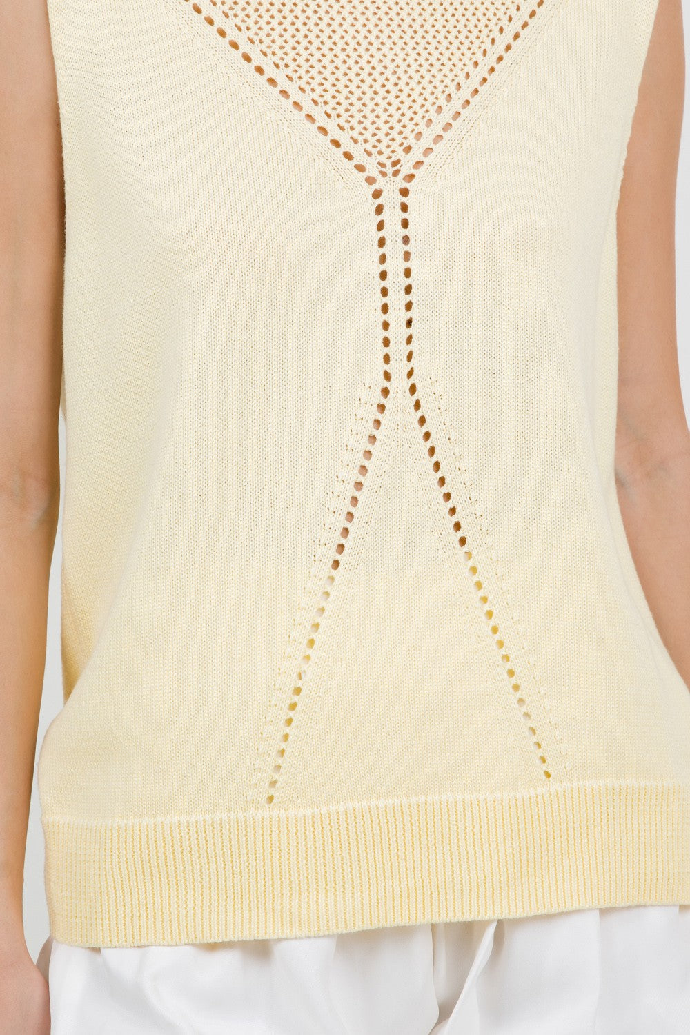 Pointelle knitted sweater