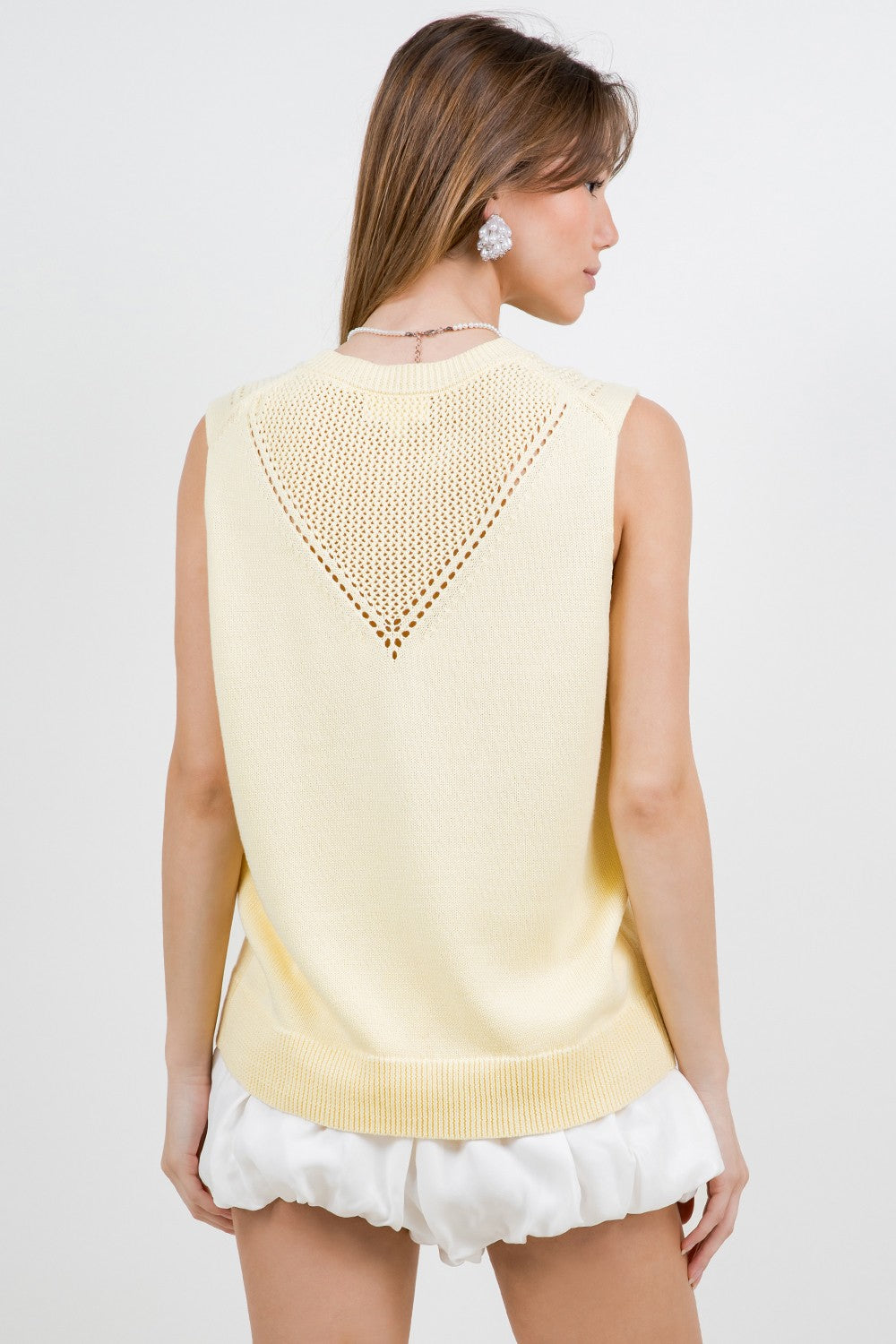 Pointelle knitted sweater